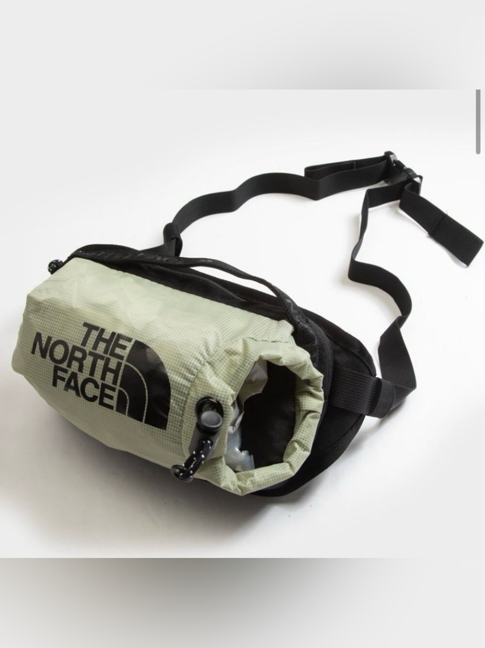 The North Face Bozer Black and Light Green Waist Fanny Pack